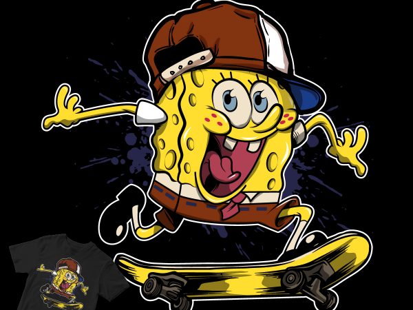 The skate spongebob squarepants t shirt design template