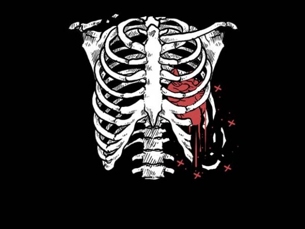 Heart bone t shirt design for purchase
