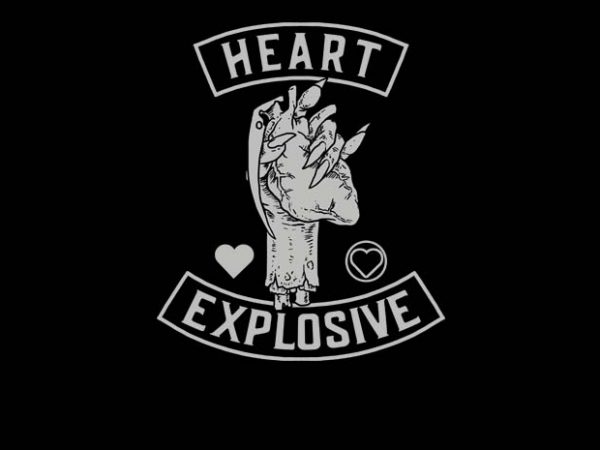 Heart explosive t shirt design to buy