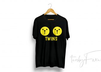 Twins Cats Faces T Shirt Design to buy