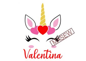 Valentines Unicorn SVG, Valentine’s svg, Girl’s Valentine Download, Monogram SVG, EPS png, dxf, Toddler Valentine’s Design, Baby Valentines digital download buy t shirt design for