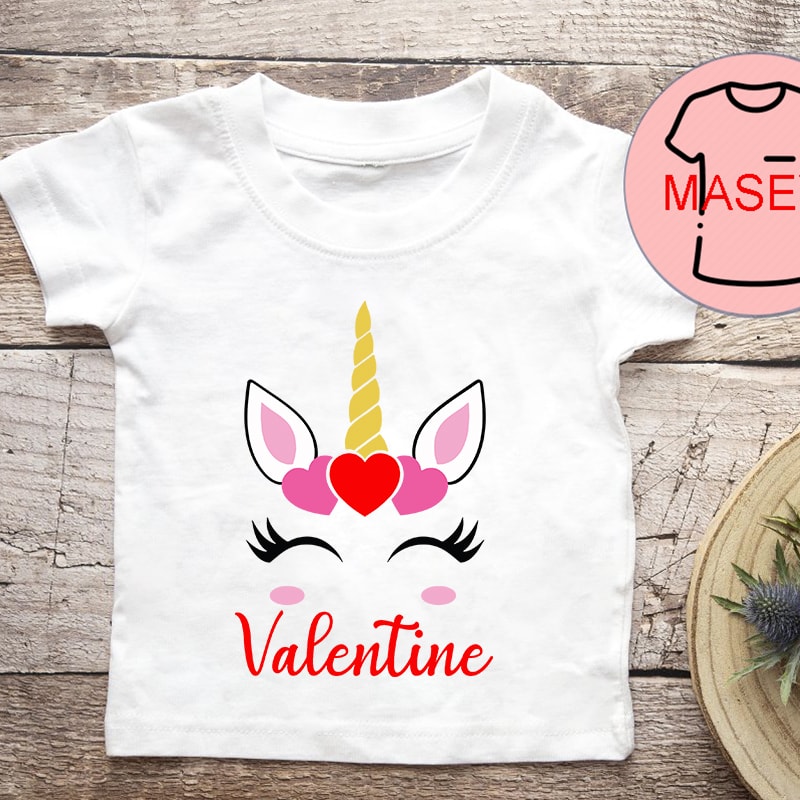 Valentines Unicorn SVG, Valentine's svg, Girl's Valentine Download, Monogram SVG, EPS png, dxf, Toddler Valentine's Design, Baby Valentines digital download buy t shirt design for