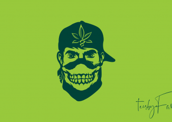 Gangster with weed cap commercial use t-shirt design