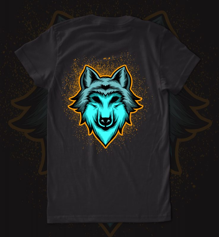 wolf head t-shirt design
