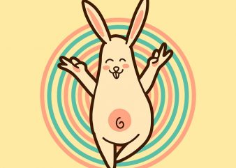 yoga rabbit tshirt design