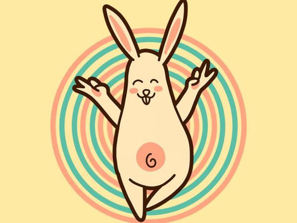 Yoga rabbit tshirt design