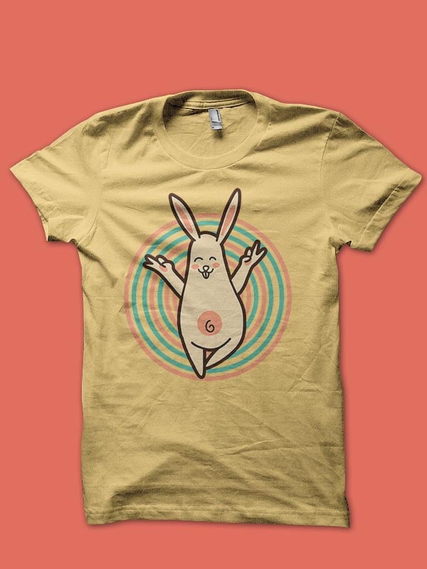 yoga rabbit tshirt design