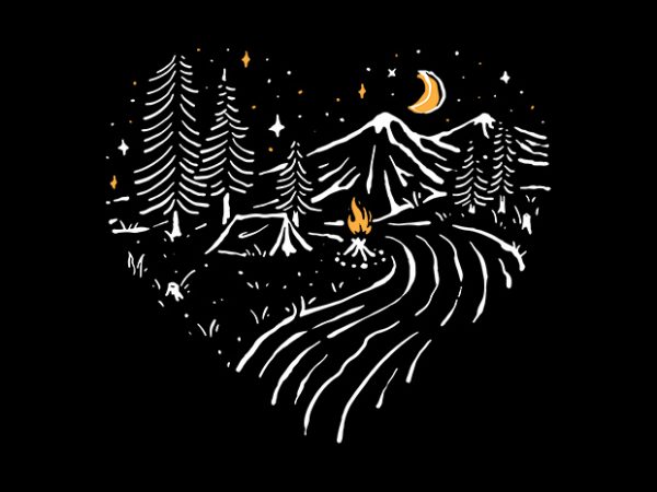 Camping in Love t shirt design for purchase Camping in Love t shirt design for purchase