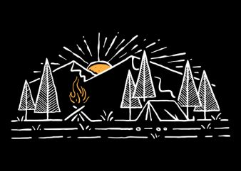 Camp Lines t shirt design for download