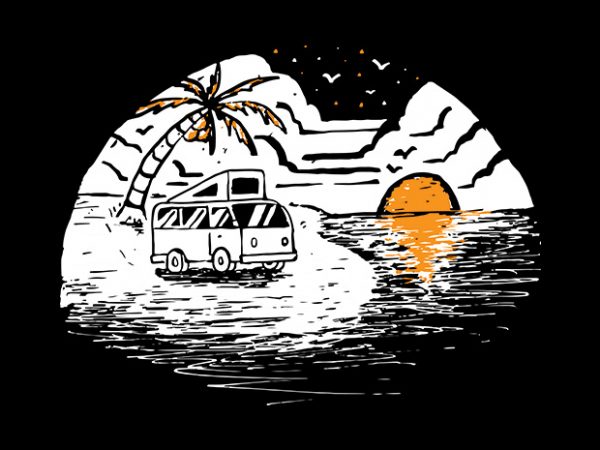 Van beach t shirt design to buy