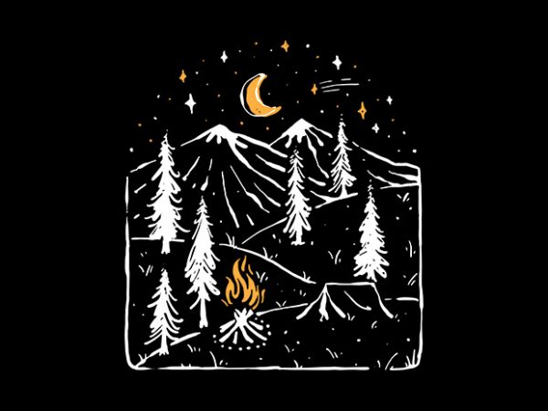 Camp night graphic t-shirt design