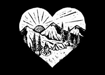 I Love Camping t shirt design for download