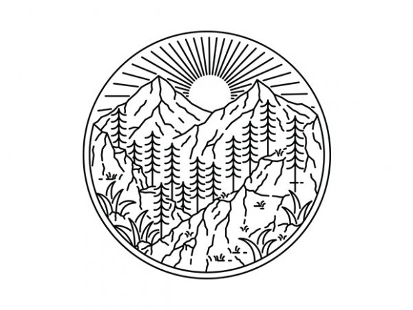 Nature line design for t shirt