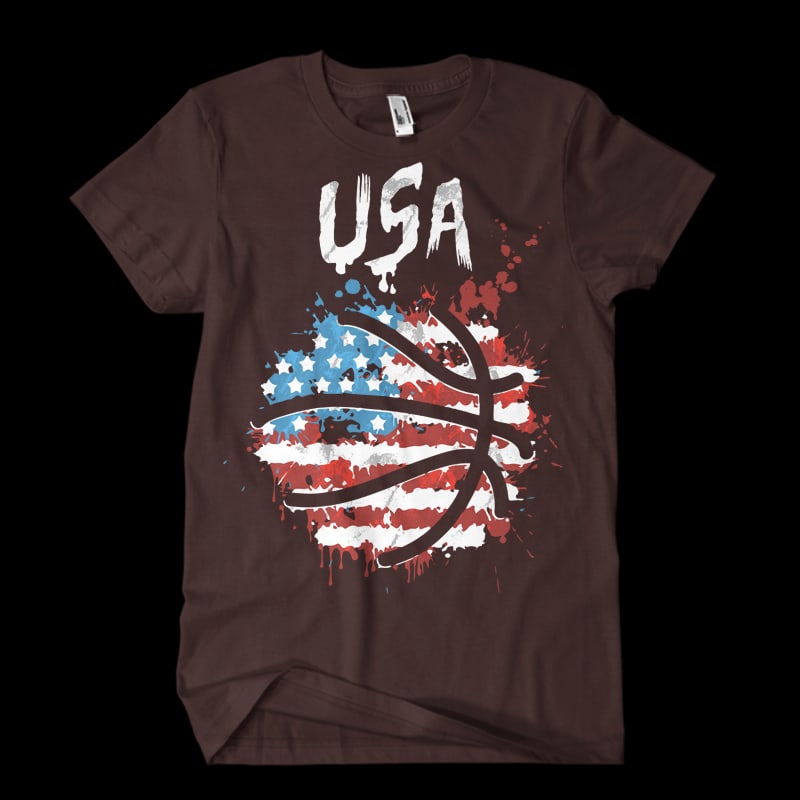 usa basketball t-shirt design png