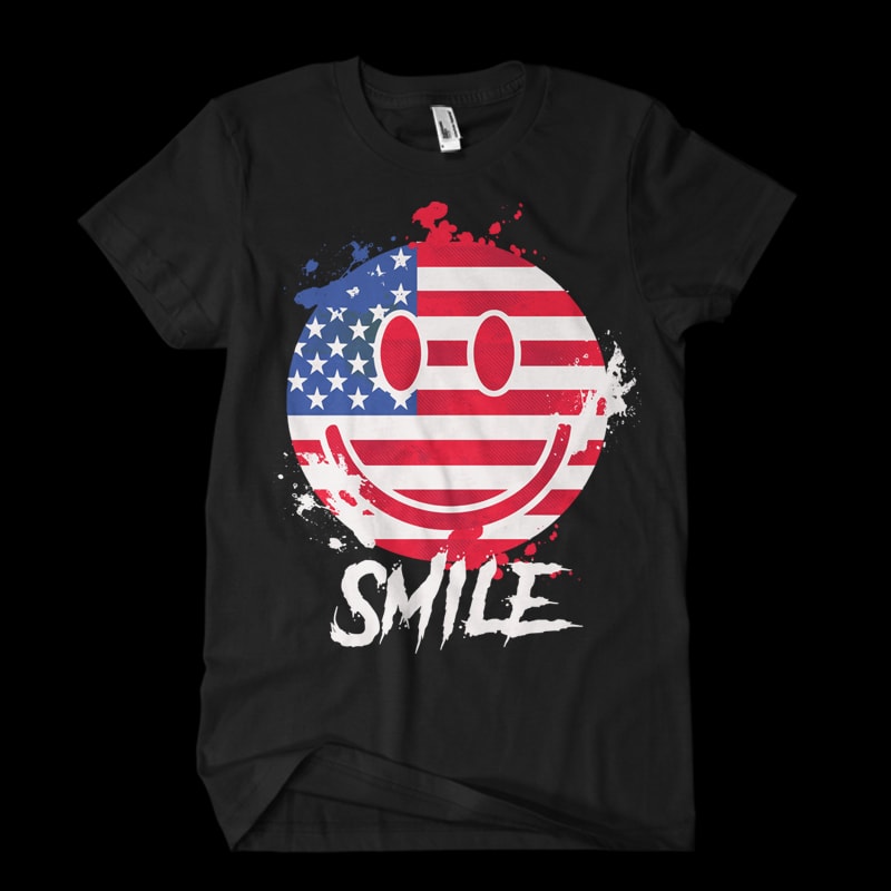 usa smile t shirt design for download