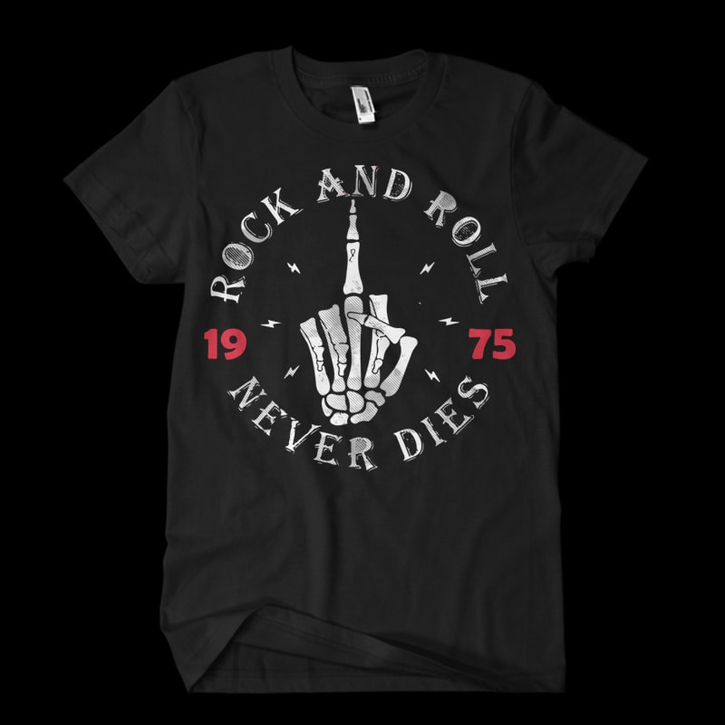 rock roll t-shirt design for sale