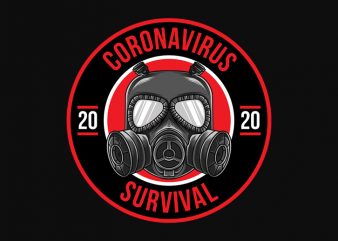 CORONAVIRUS SURVIVAL 2020 , coronavirus mask buy t shirt design for commercial use