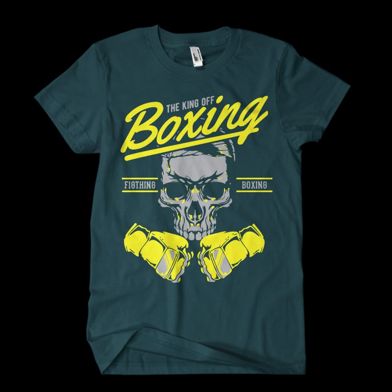 boxing skull shirt design png