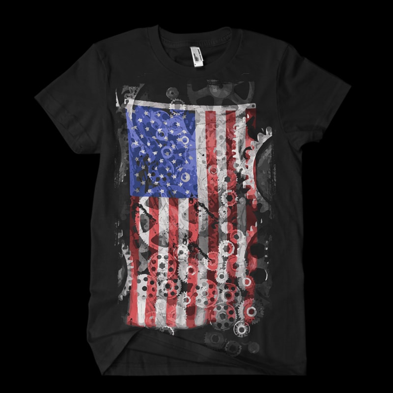 business american flag t shirt design for download