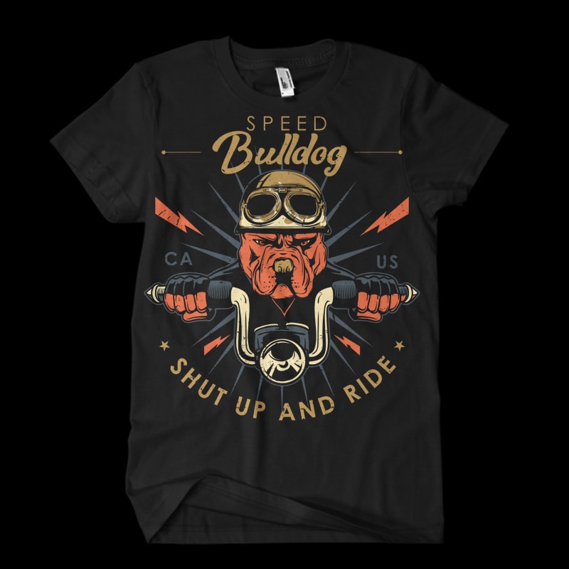 speed bulldog commercial use t-shirt design