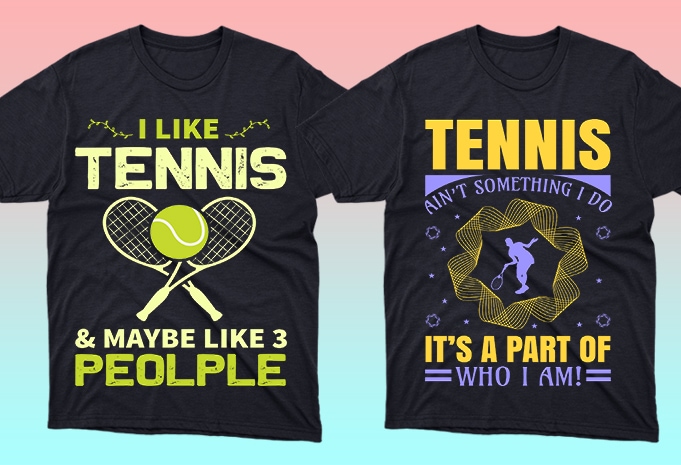 50 ediatble Tennis sport tshirt designs bundle commercial use