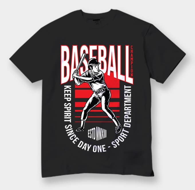 Baseball Keep Spirit Since Day One Vector Tshirt Design and Poster
