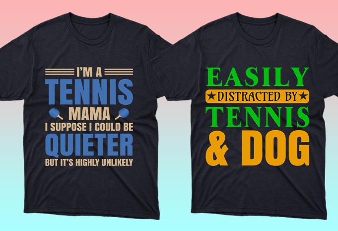 50 ediatble Tennis sport tshirt designs bundle commercial use