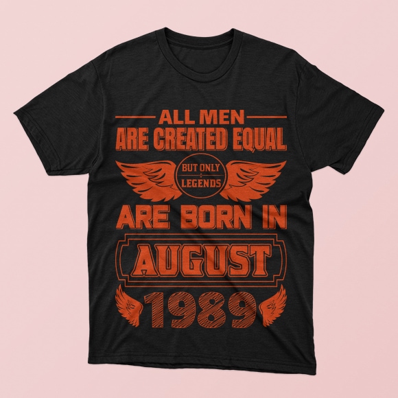 All men are created equal, birth day, age print ready t shirt design