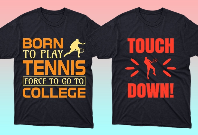 50 ediatble Tennis sport tshirt designs bundle commercial use