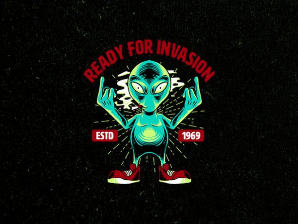 Cool invasion t-shirt design for sale