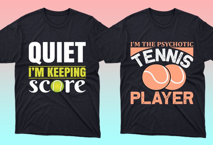 50 ediatble Tennis sport tshirt designs bundle commercial use