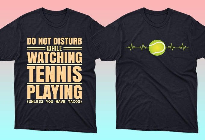 50 ediatble Tennis sport tshirt designs bundle commercial use