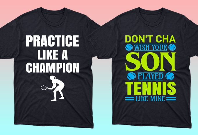 50 ediatble Tennis sport tshirt designs bundle commercial use