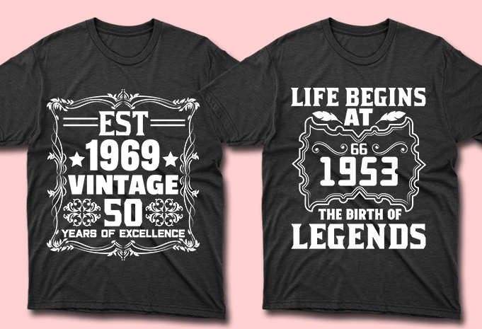 50 Editable Vintage Birth Day/Age Tshirt Designs Bundle ,t-shirt design png,buy t shirt design artwork, graphic t-shirt design,print ready t shirt design,commercial use t-shirt design,buy