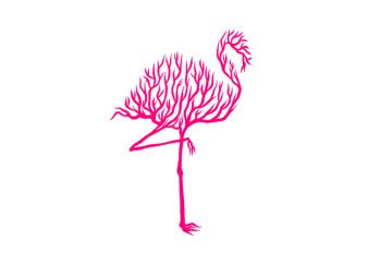 flamingo animal silhouette from Tree vector t shirt design for sale