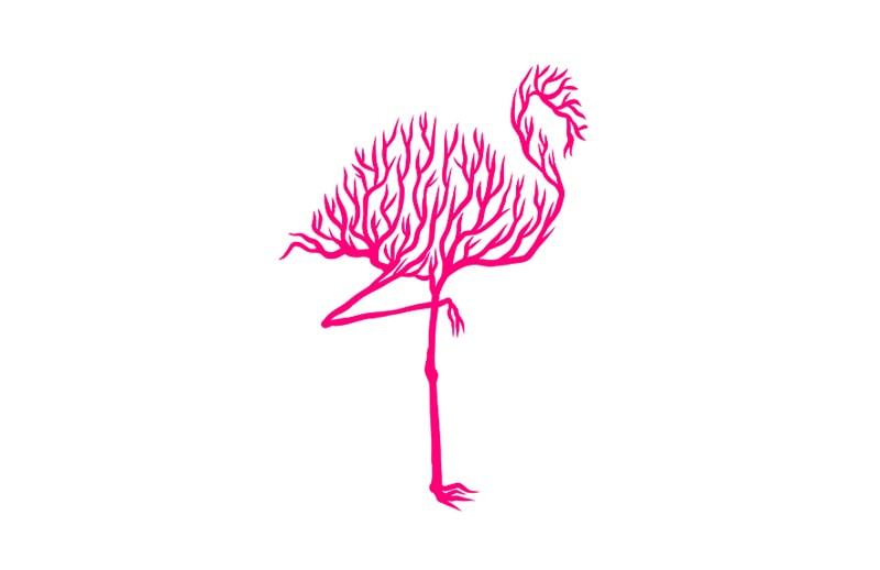 flamingo animal silhouette from Tree vector t shirt design for sale