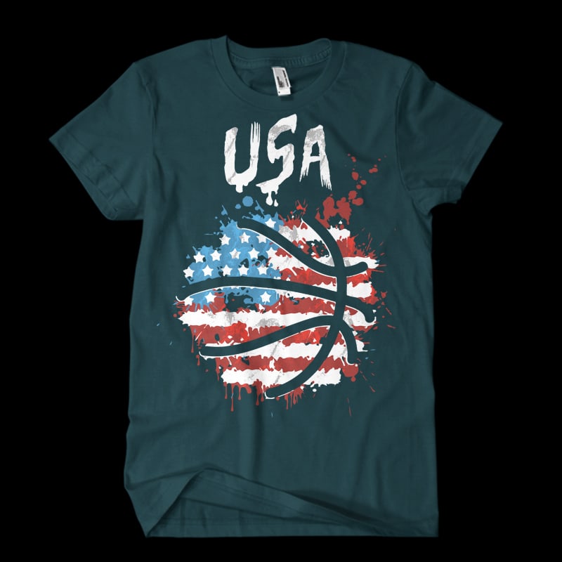 usa basketball t-shirt design png