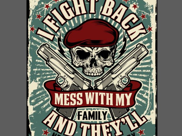 Mess with me print ready t shirt design