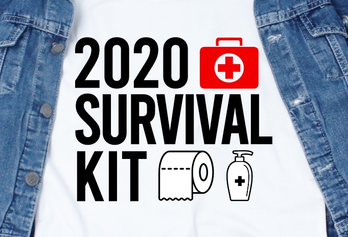 2020 survival kit – corona virus – funny t-shirt design – commercial use