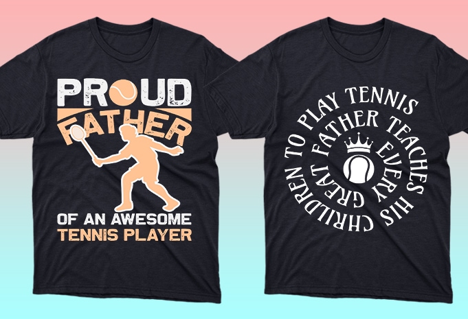 50 ediatble Tennis sport tshirt designs bundle commercial use