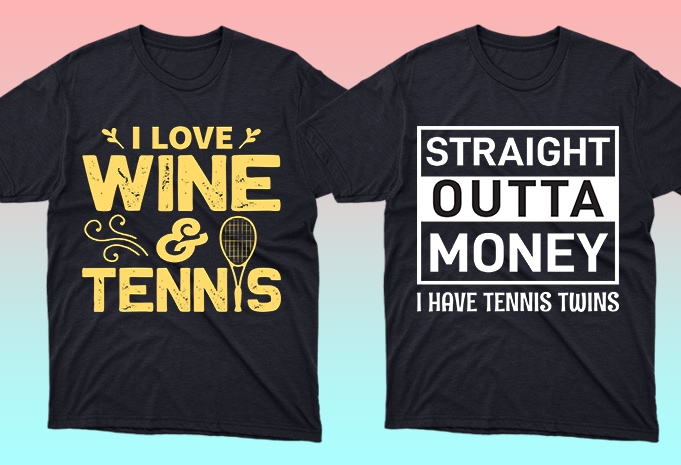 50 ediatble Tennis sport tshirt designs bundle commercial use