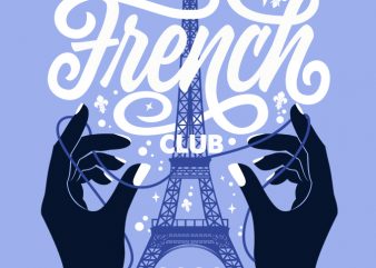 French Club (4) print ready t shirt design