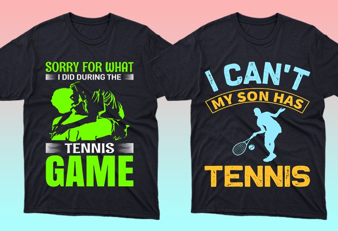 50 ediatble Tennis sport tshirt designs bundle commercial use