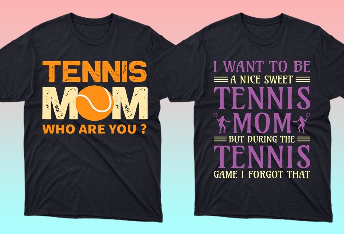 50 ediatble Tennis sport tshirt designs bundle commercial use