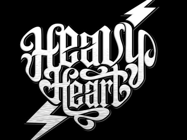 Heavy heart buy t shirt design for commercial use