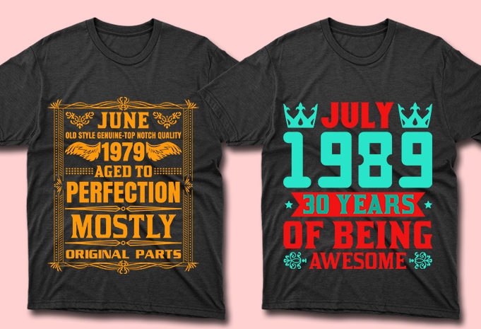 50 Editable Vintage Birth Day/Age Tshirt Designs Bundle ,t-shirt design png,buy t shirt design artwork, graphic t-shirt design,print ready t shirt design,commercial use t-shirt design,buy