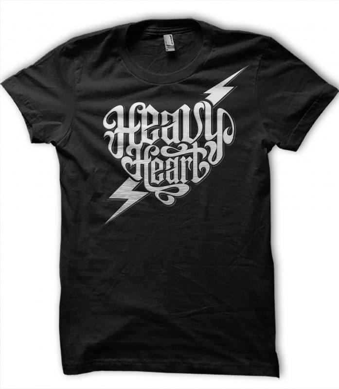 HEAVY HEART buy t shirt design for commercial use