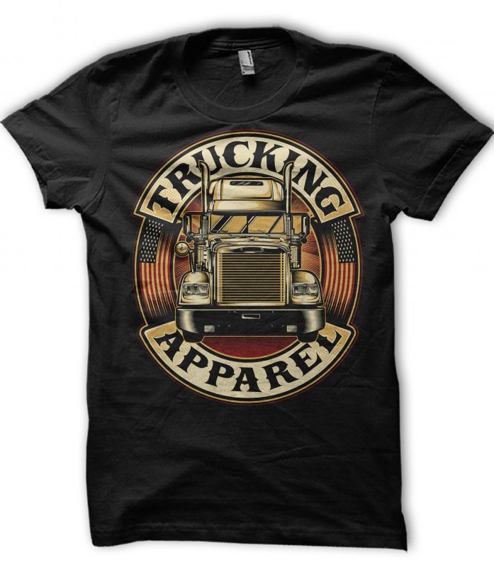 TRUCKING APPAREL buy t shirt design for commercial use