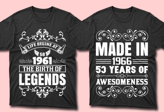 50 Editable Vintage Birth Day/Age Tshirt Designs Bundle ,t-shirt design png,buy t shirt design artwork, graphic t-shirt design,print ready t shirt design,commercial use t-shirt design,buy