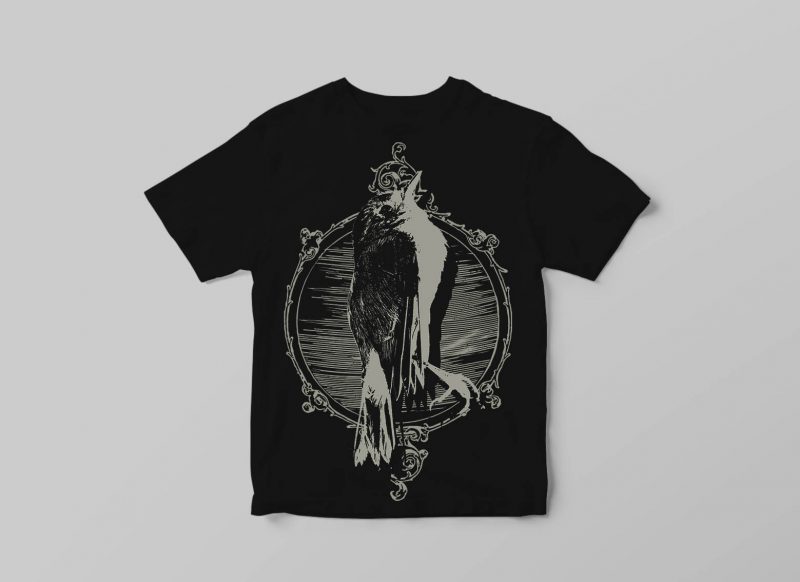 Dead Birds #2 print ready t shirt design